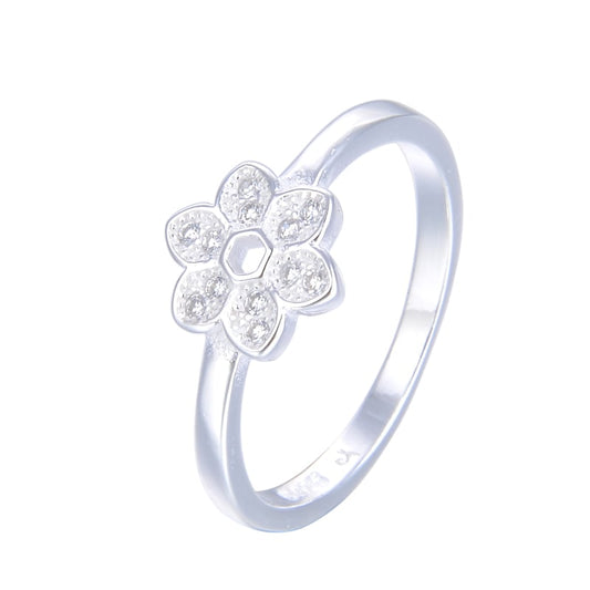 Anillo flor circones - Plata