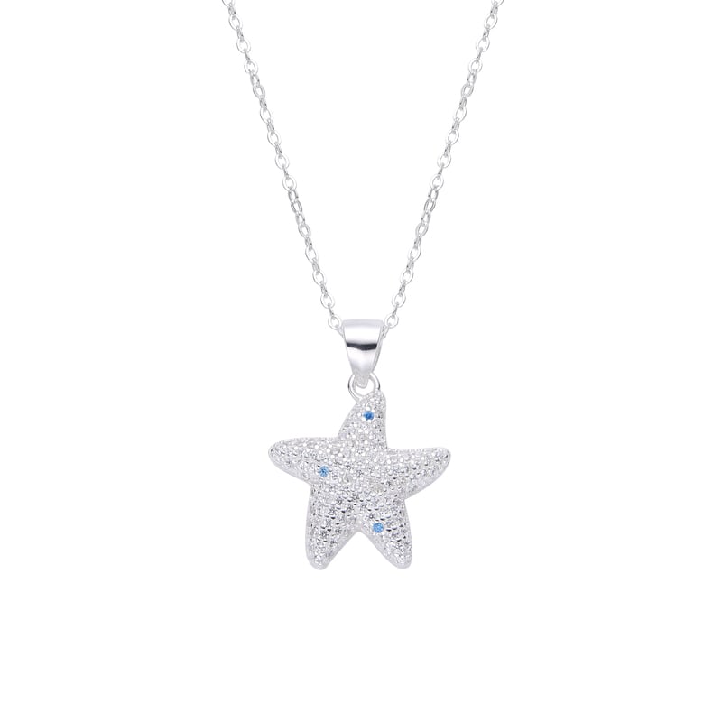 Collar estrella con circones - Plata