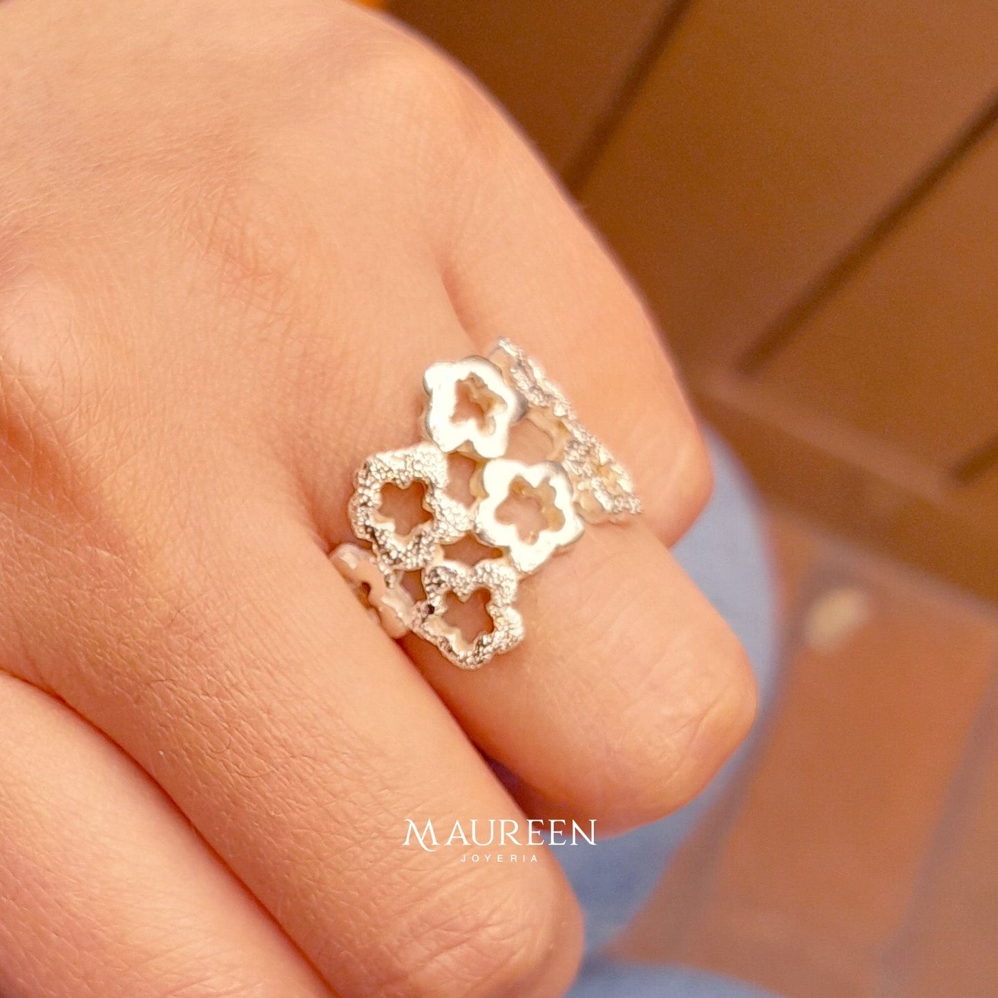 Anillo Flores - Plata