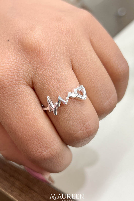 Anillo latido corazón - Plata