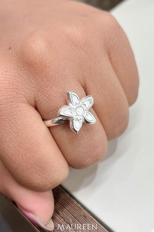 Anillo flor orquidea - Plata