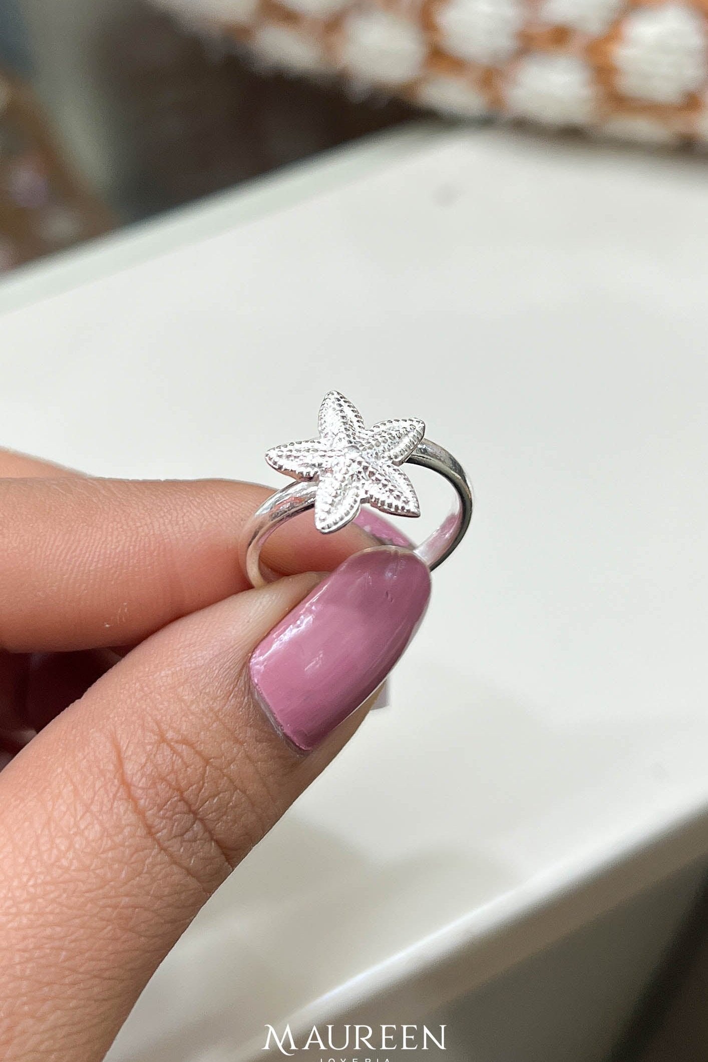 Anillo estrella de mar - Plata