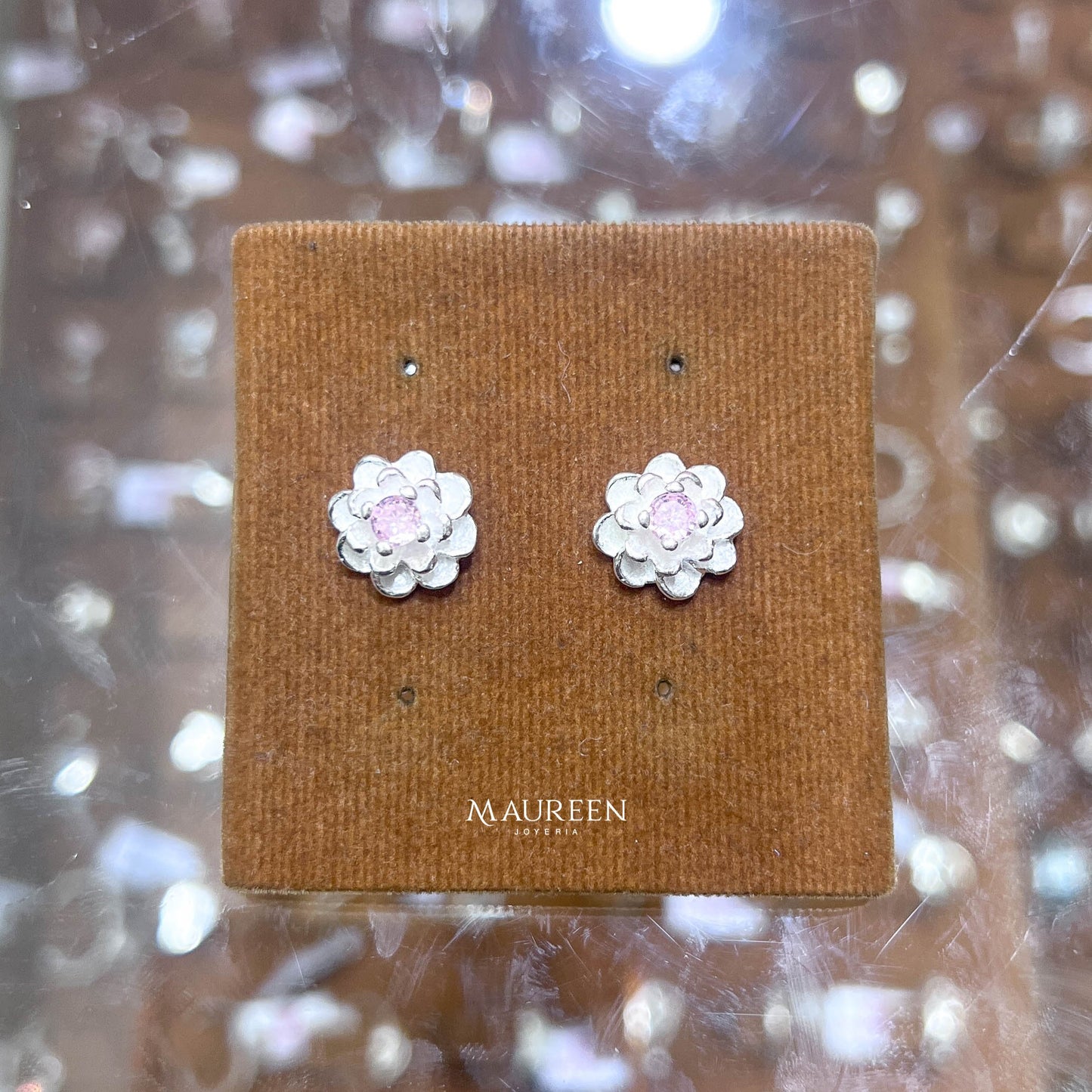 Arete flor circones - Plata