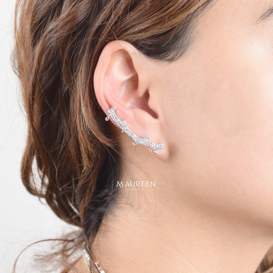 Arete trepador notas musicales - Plata