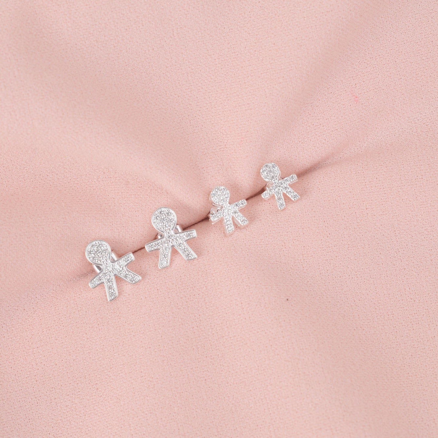 Arete niños con mini circones - Plata