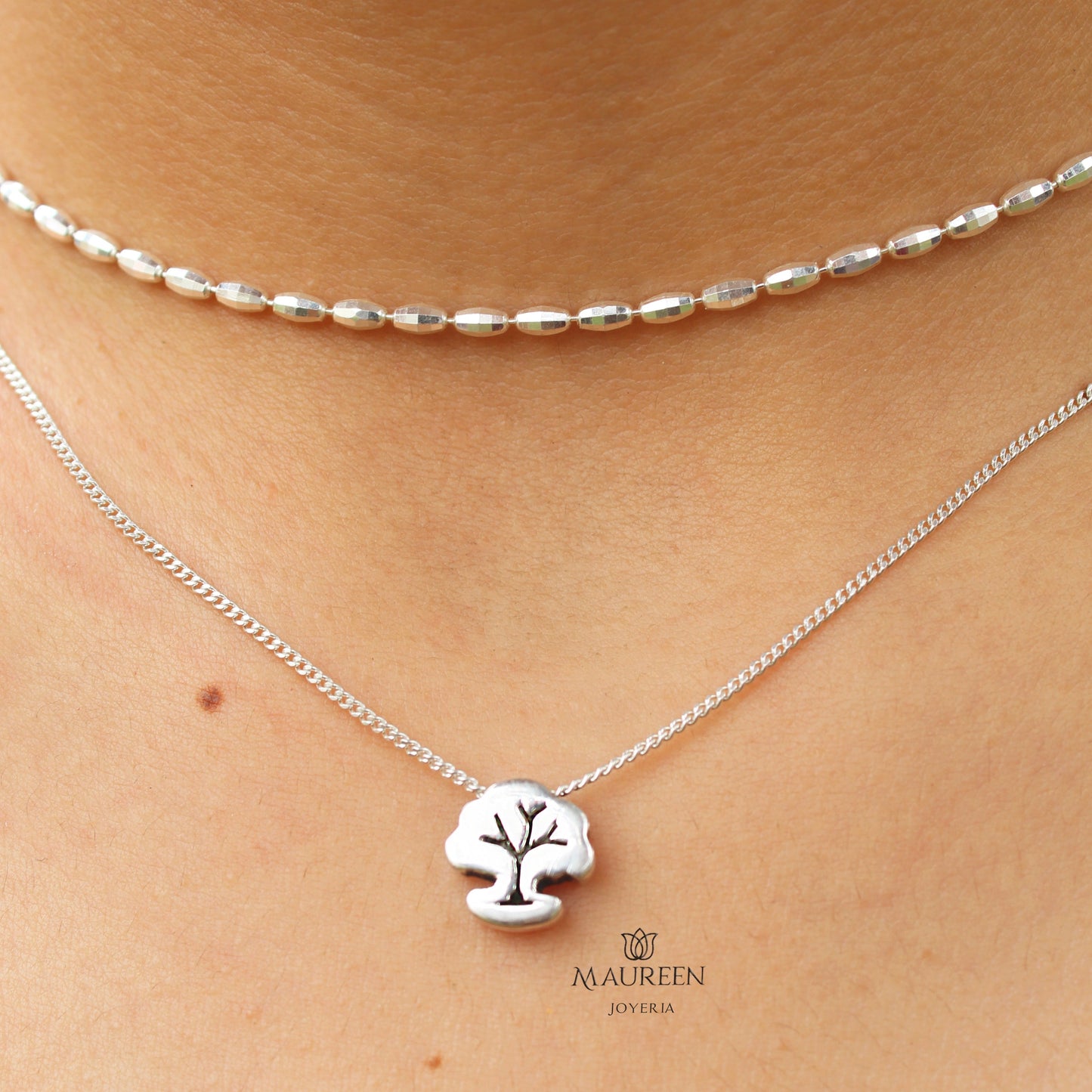 Collar árbol de la vida pasante - Plata