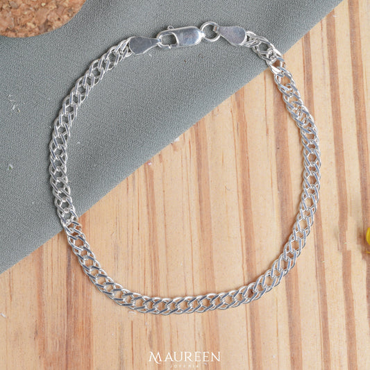 Pulsera hombre cadena malla - Plata