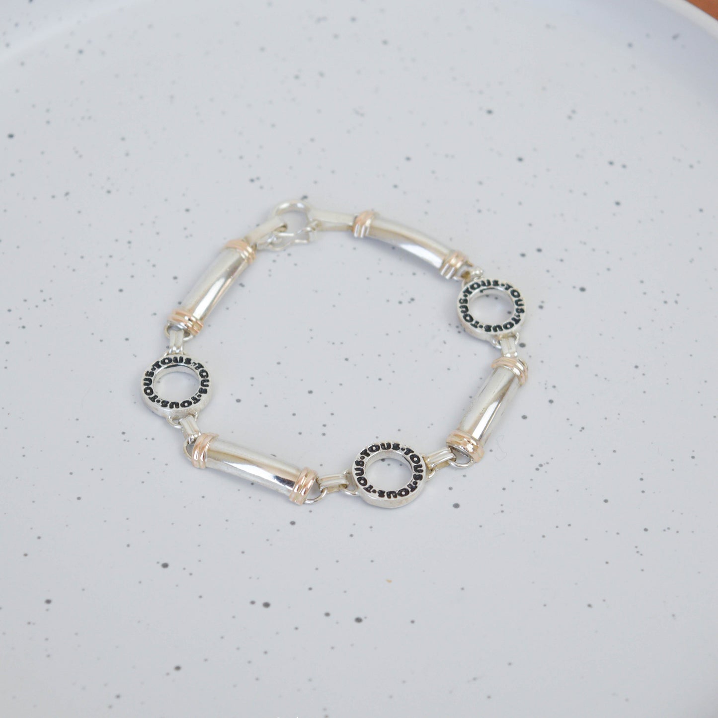 Pulsera oso tous círculos  - Plata/Oro