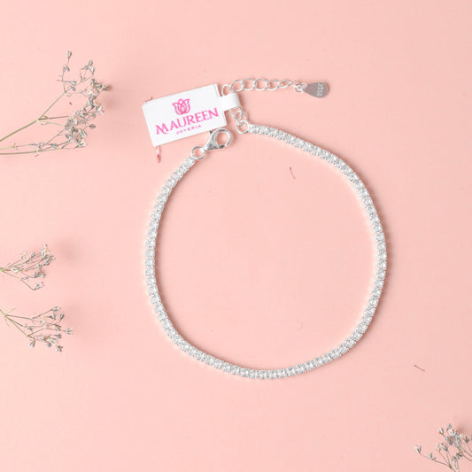 Pulsera tennis circones  - Plata