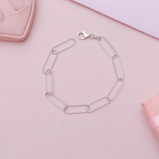 Pulsera paper clip - Plata