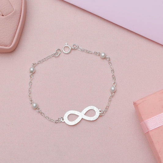 Pulsera infinito diamantada - Plata