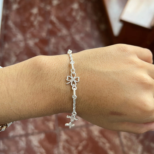 Pulsera trebol -  Plata