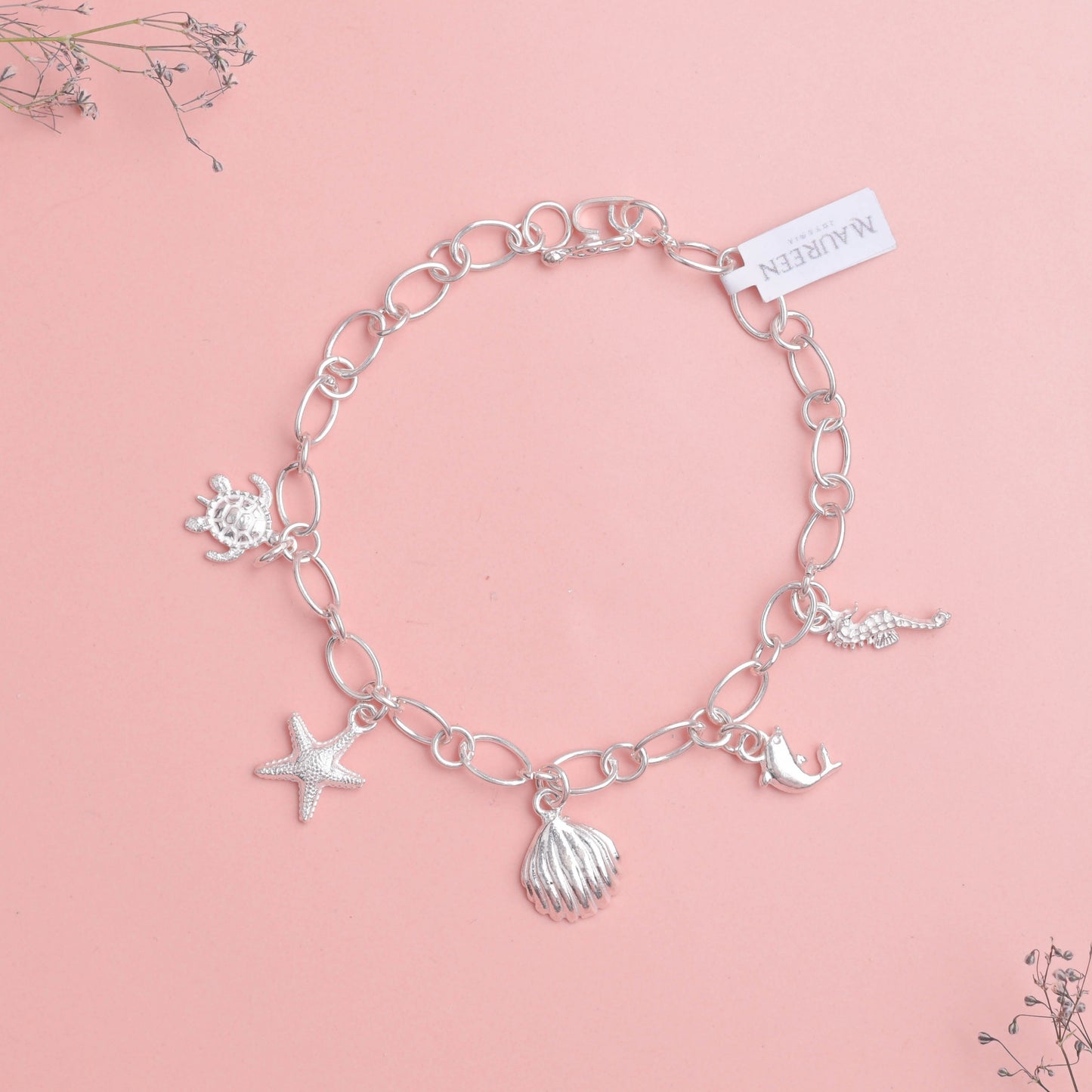 Pulsera dijes del mar - Plata