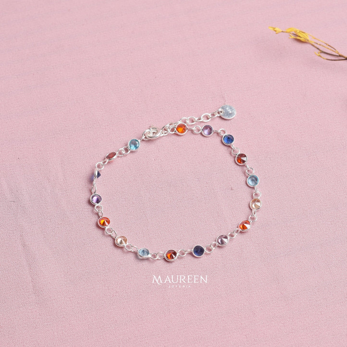 Pulsera circones de colores - Plata