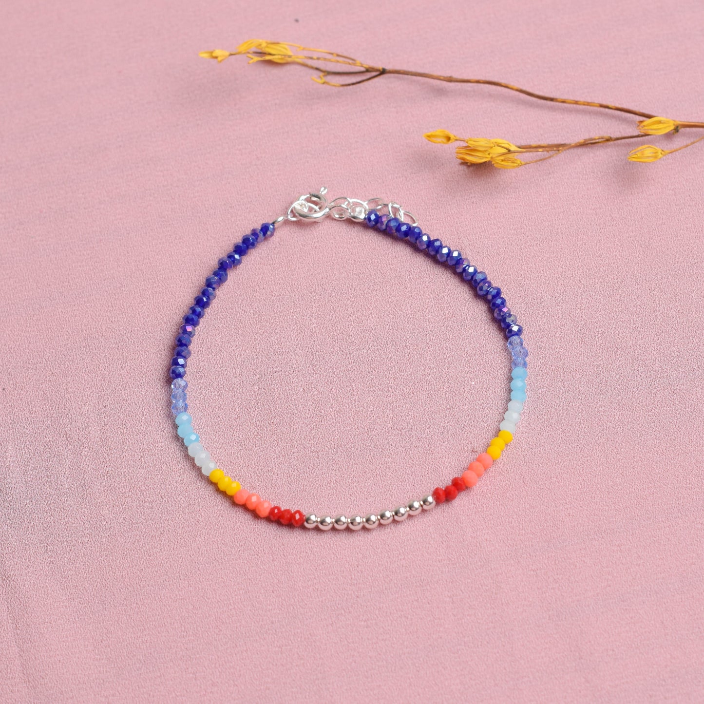 Pulsera murano con esferas - Plata