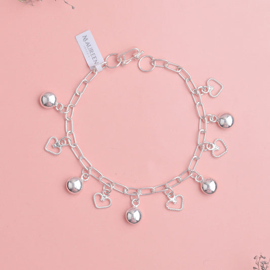 Pulsera dijes de amor -  Plata