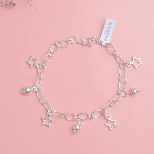 Pulsera dijes de estrella -  Plata