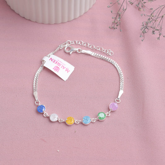 Pulsera piedra opal  - Plata