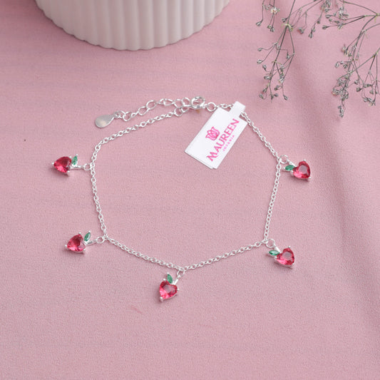 Pulsera dije fresas - Plata