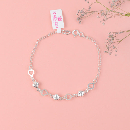 Pulsera corazón bombacho - Plata