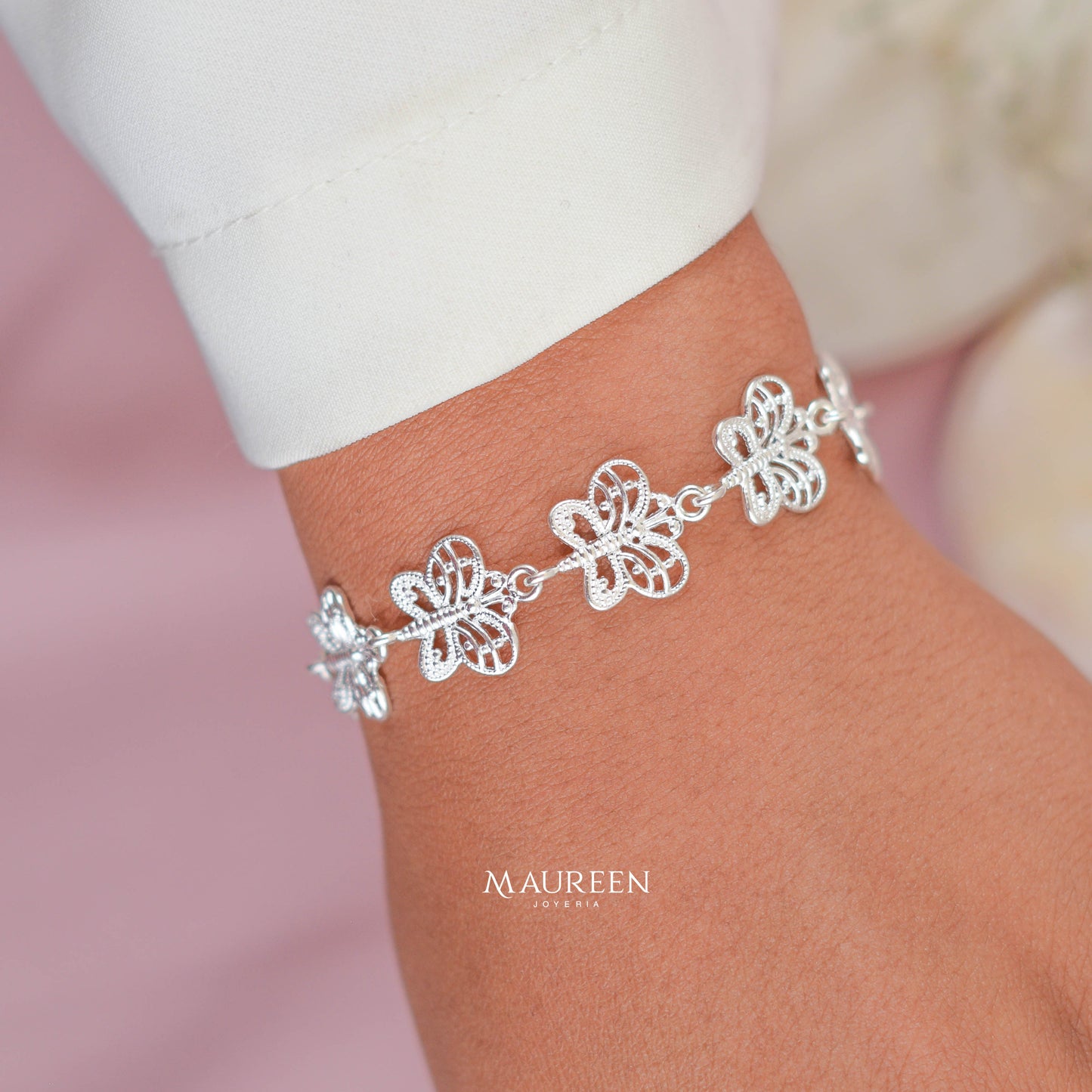 Pulsera mariposa filigrana - Plata